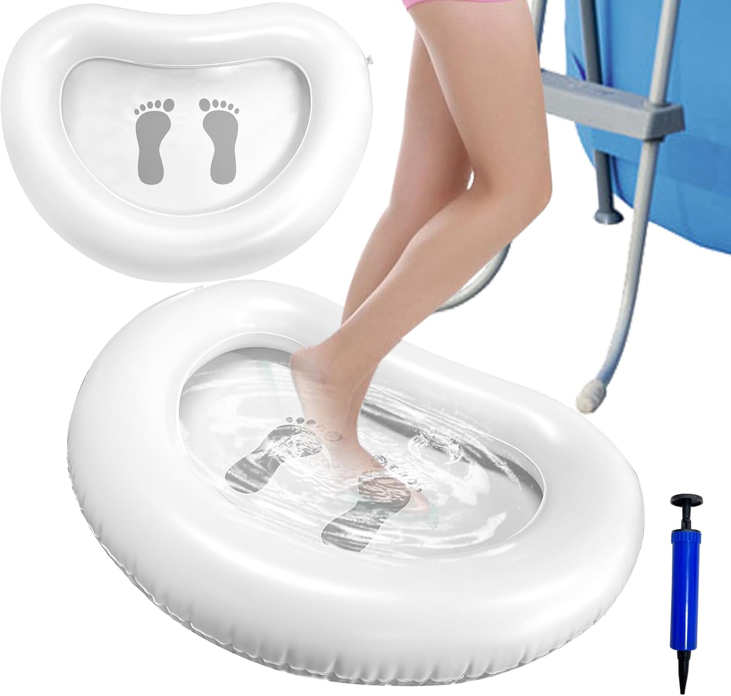 Inflatable Pool Foot Bath Basin, 35.5x28 inch Pool Foot