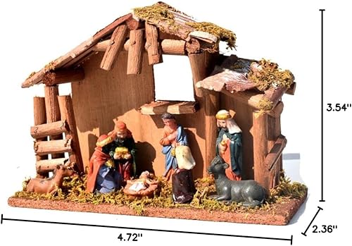 Miniatura 9 de Ochine Juego de Belén de Navidad – Estatuas de Belén de Resina, Adornos, Regalos, Escenas de Mesa de Navidad, Coleccionables, Estatua de Encimera