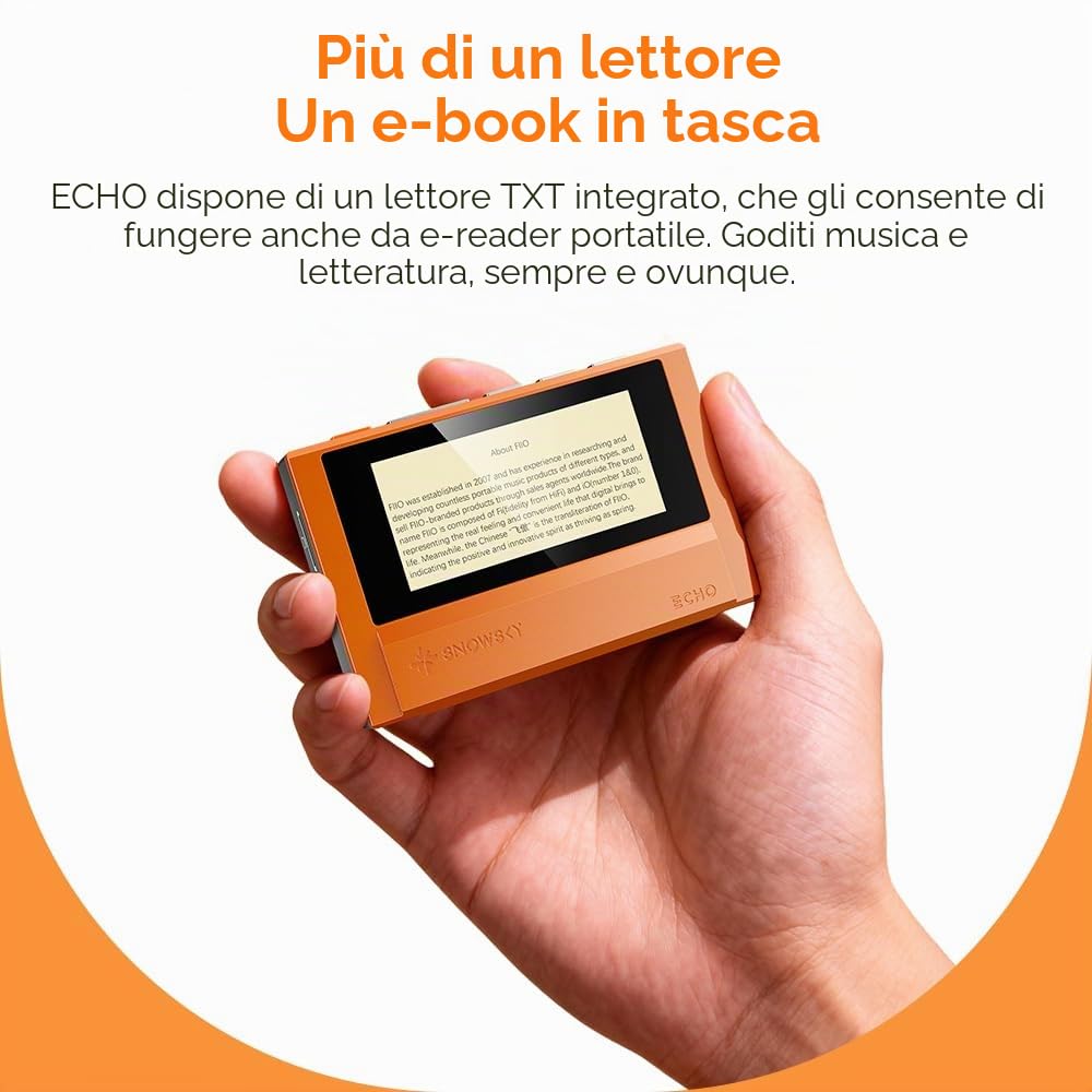 FiiO Echo Retro Hi-Res lettore audio digitale, lettore musicale Bluetooth con doppio DAC, uscita bilanciata da 4,4 mm, schermo a colori, DAP portatile (nero)