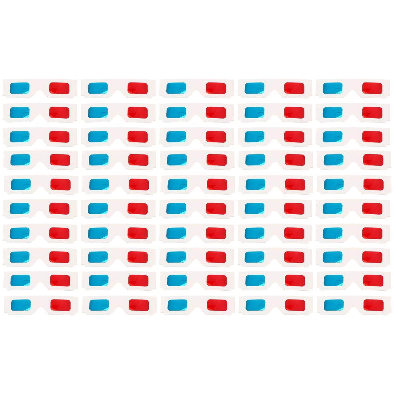 100 bicchieri di carta 3D usa e getta, universali, Anaglyphen 3D, rosso/blu//bianco, montatura in cartone anaglifene
