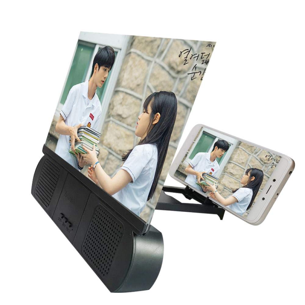 CJSWT Light HD Screen Magnifier with Bluetooth Speakers, 3D Phone Screen Amplifier for Movies, Videos, Cell Phone Magnifier Projector Screen