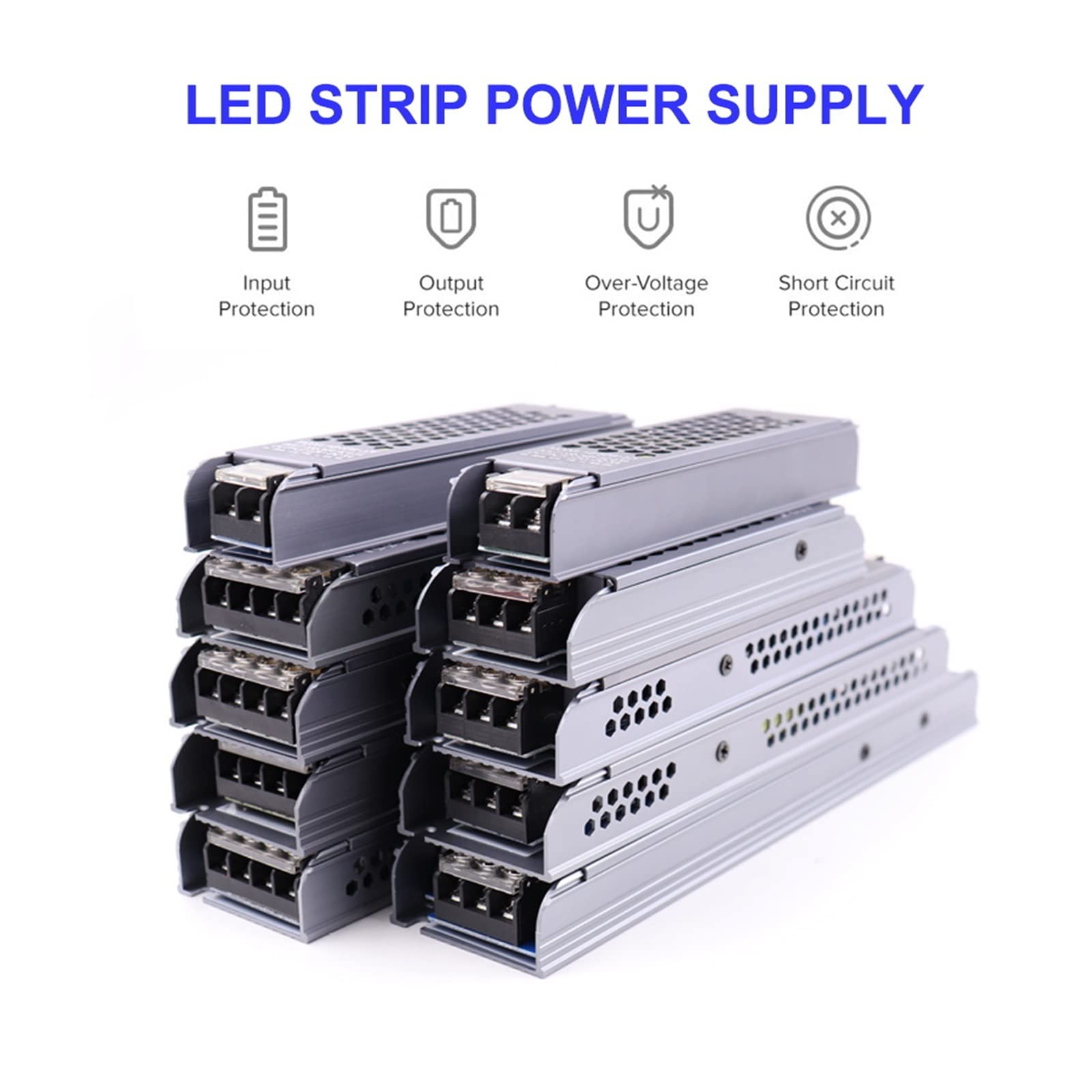 Transformador 6 0W 100W 200W 300W 400W 500W LED Fuente de alimentación del Conductor Super Delgada Anuncio Convertidor for DIRIGIÓ Bombilla de Tira(500W,12V)