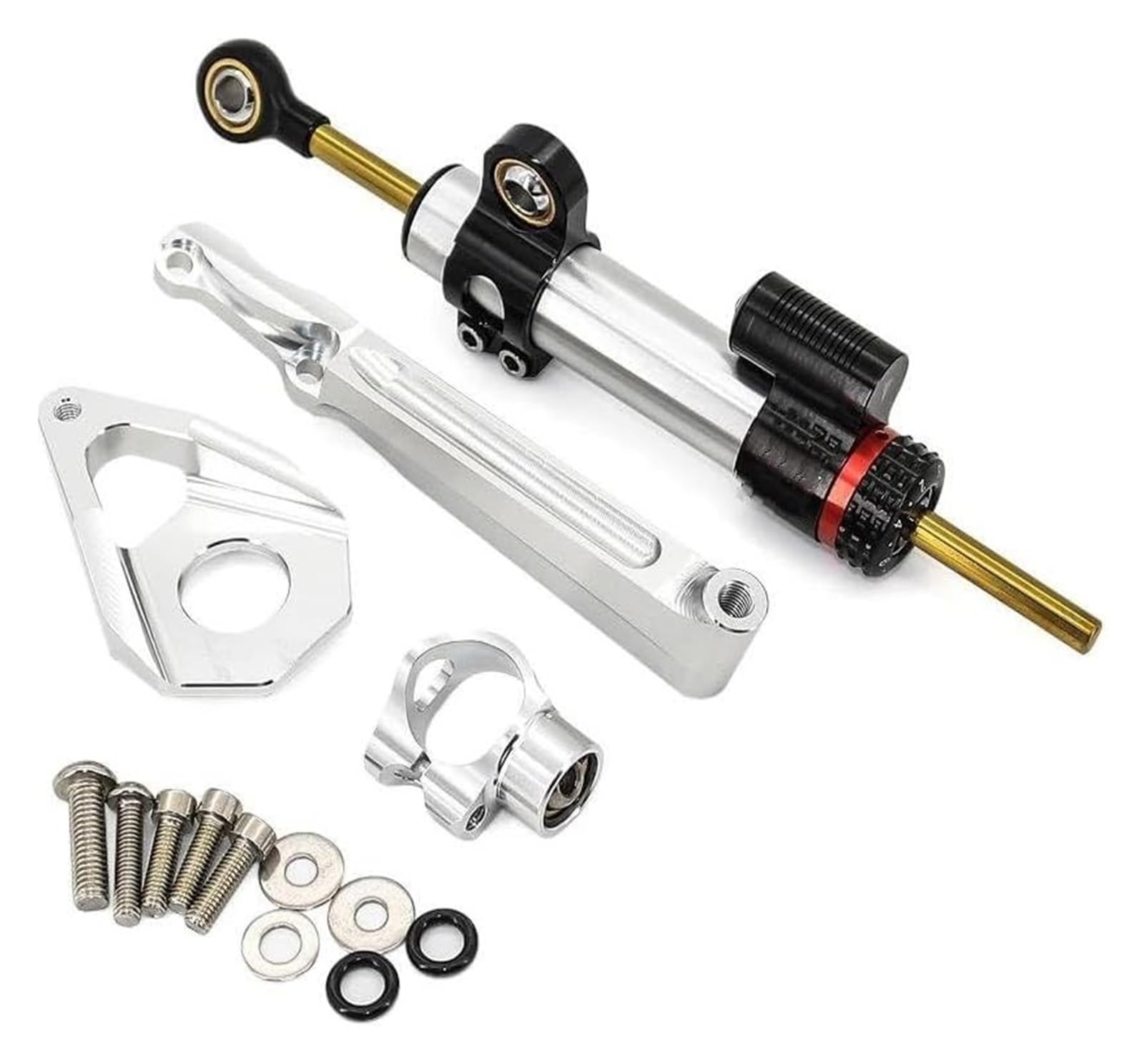 para CBR600RR CBR 600 RR CBR 600RR 2005 2006 Amortiguador De Dirección De Motocicleta Estabilizador Lineal Control Inverso + Soporte Amortiguador De Dirección(Black Bracket)