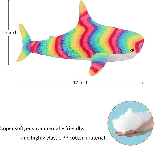 Miniatura 4 de MUPI Almohada de peluche de tiburón de 17 pulgadas, almohada de tiburón de peluche de tiburón, tiburón de juguete, tiburón oceánico, peluche grande,