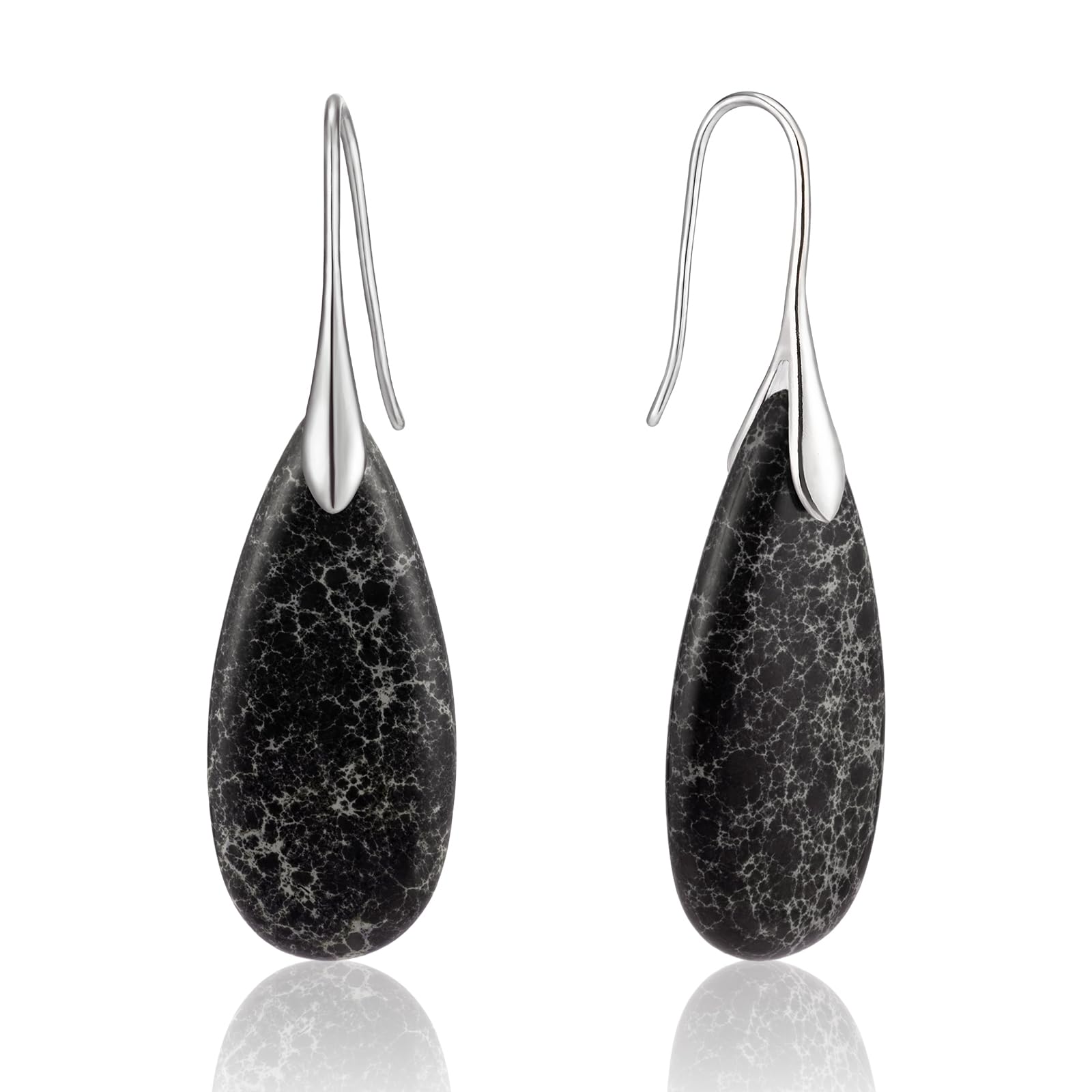Stone Fishhook Dangle Drop Earrings Statement Earrings for Women Stone