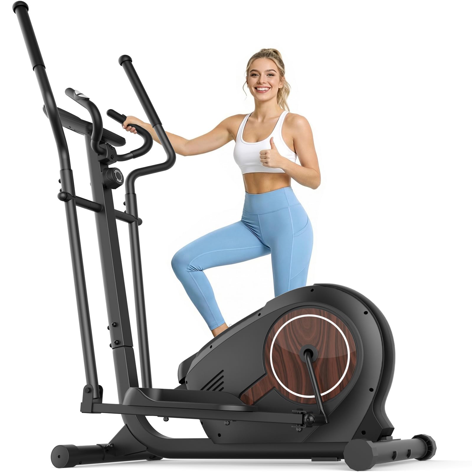 ANCHEER Elliptical Exercise Machine with 15.5" Stride, 500 LBS, Ultra-Quiet