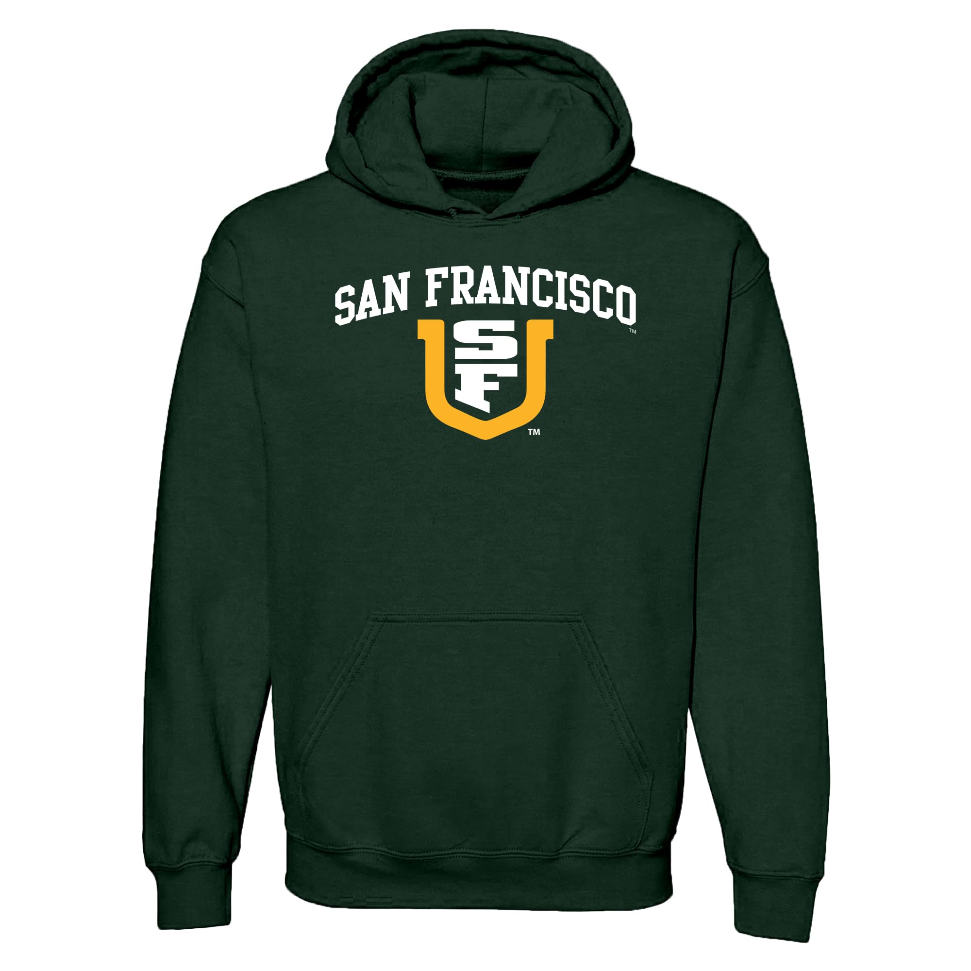 UGP Campus Apparel NCAA Officially licensed College - University Team Color Arch Logo Hoodie, University of San Francisco Dons Forest, XXXL โ image 1