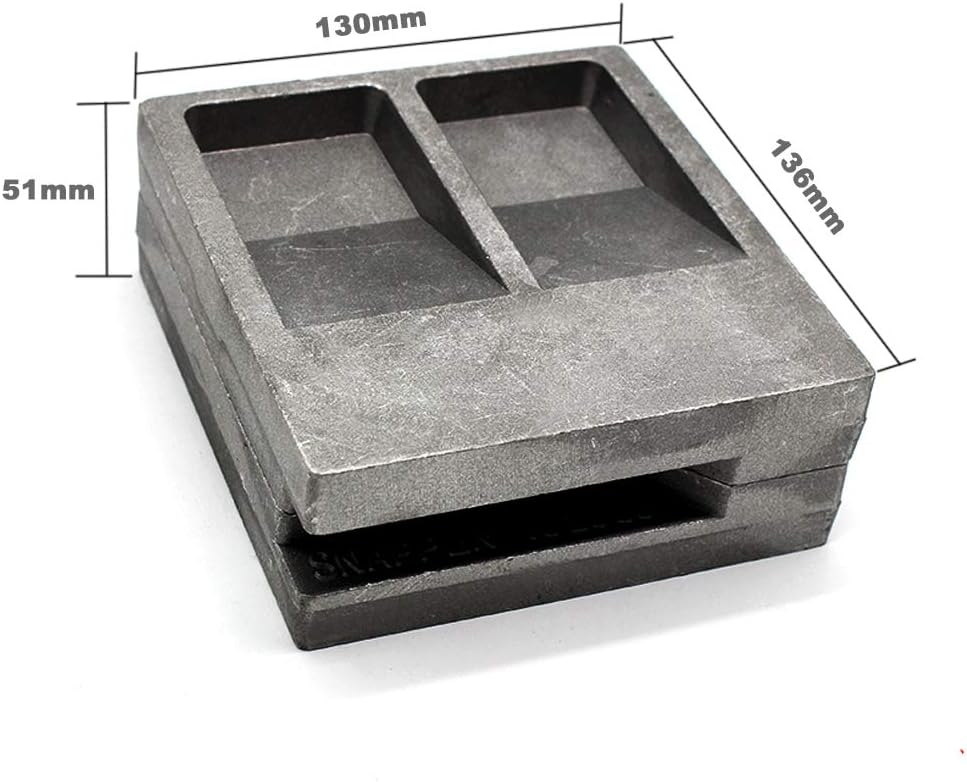 Dimatteo Sinker Mold with 3 Cavities and 16, 20, 30-Ounce Fishing Sinkers and Weights, Alloy Steel, Single-piece, Rigid Mold
