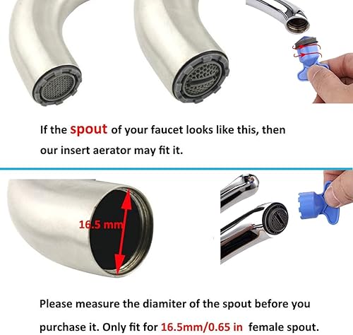 Miniatura 7 de Aireador de grifo con herramienta de extracción, 8 unidades de repuesto de aireador de caché, llave de extracción de llave para grifo de fregadero
