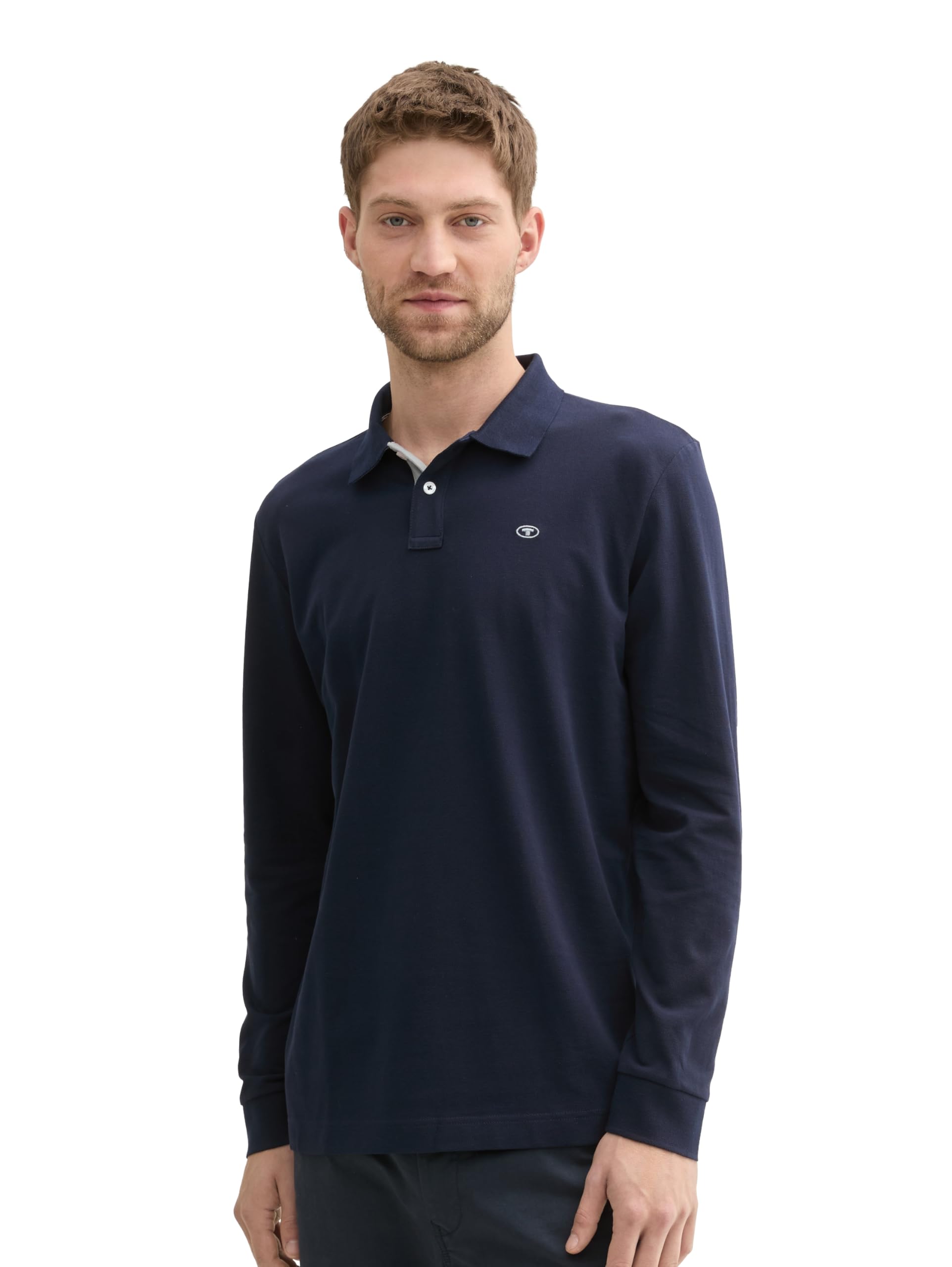 Tom Tailor Herren Longsleeve Basic Piqué Poloshirt