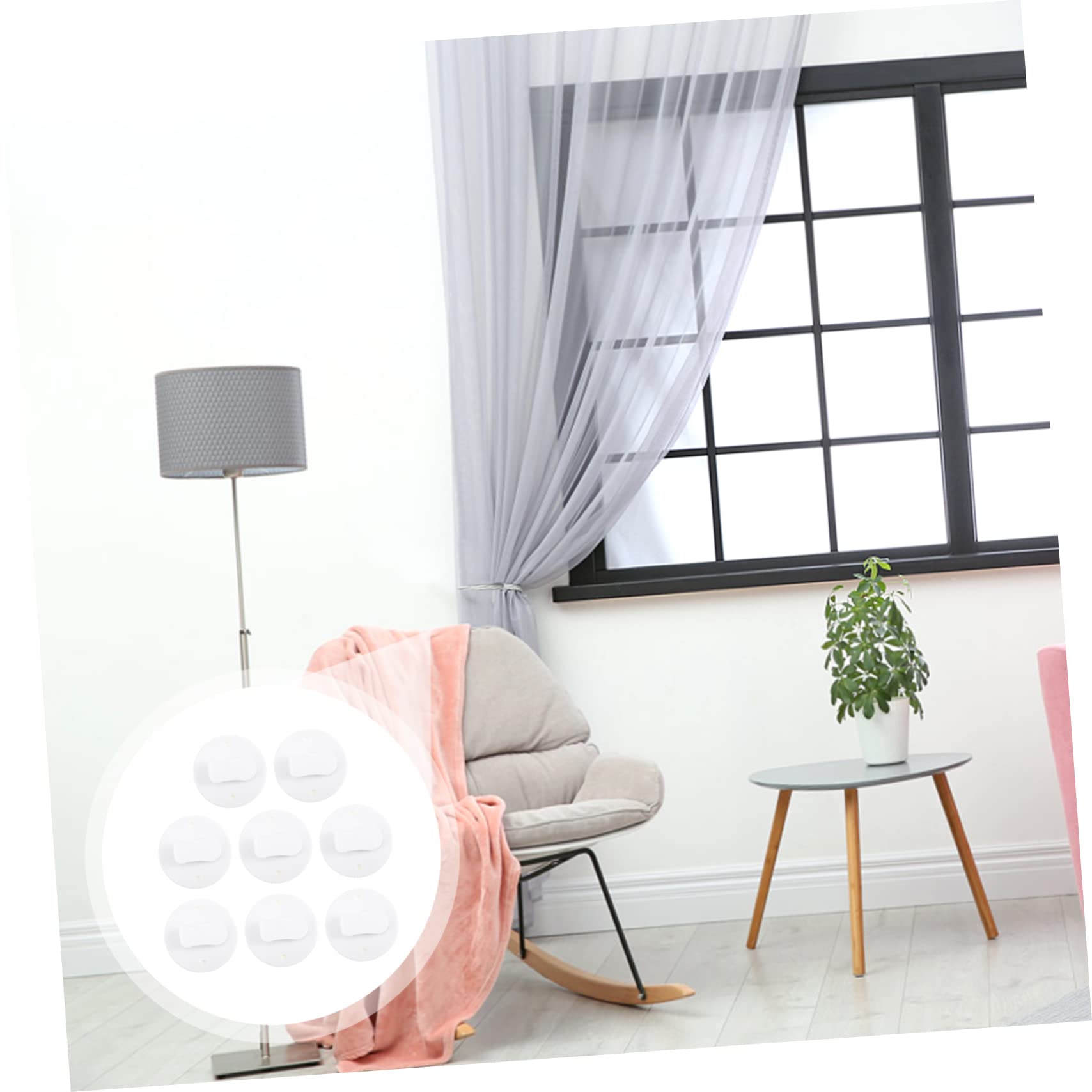 Ciieeo 3sets Windproof Shower Curtain Weight Clips with Self Adhesive Backing Protect Privacy Prevent Water Splashes Smooth Surfaces Essential Bathroom Accessories 8pcs*3