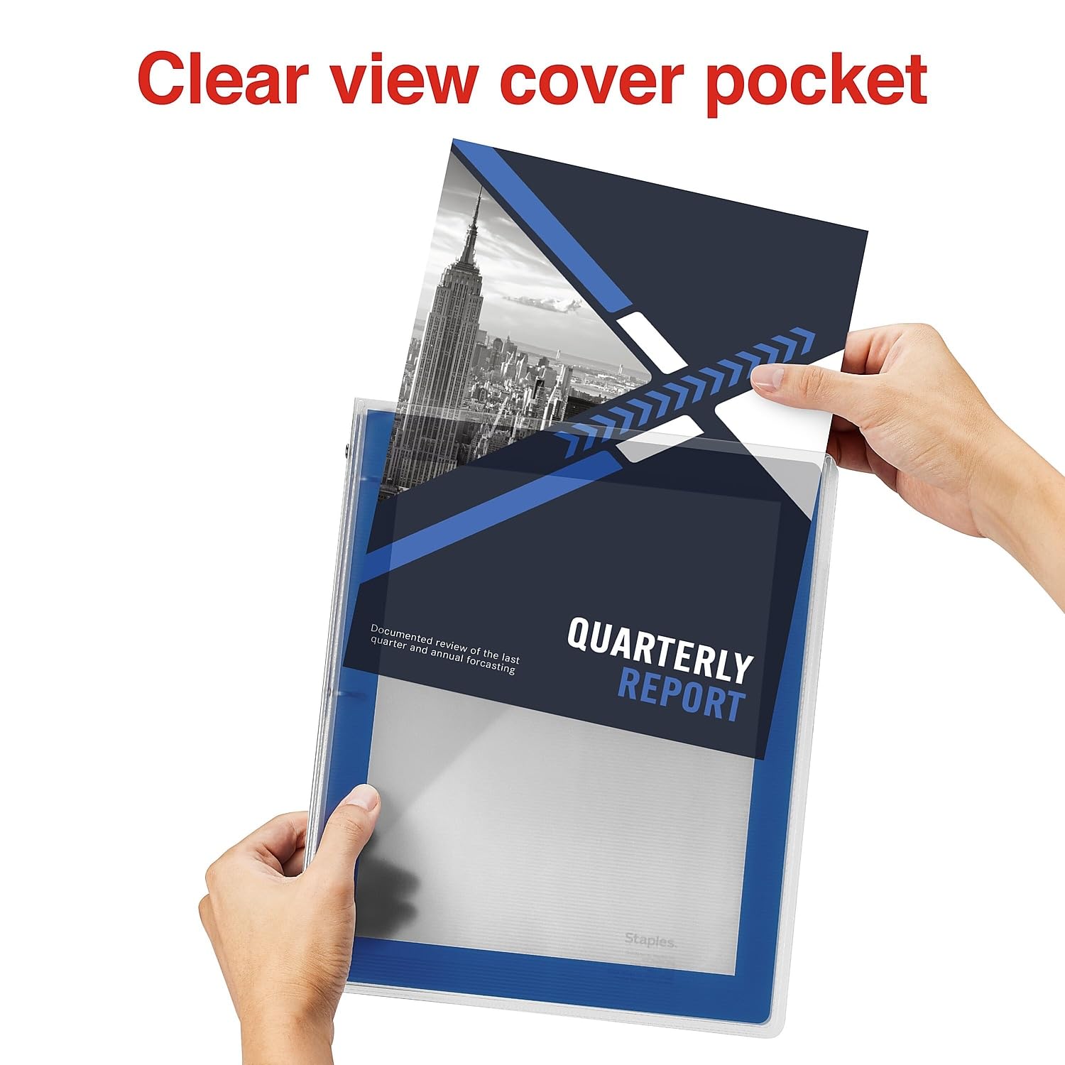 Staples Classeur en polyéthylène flexible robuste de 1,27 cm à 3 anneaux, bleu (ST62610)