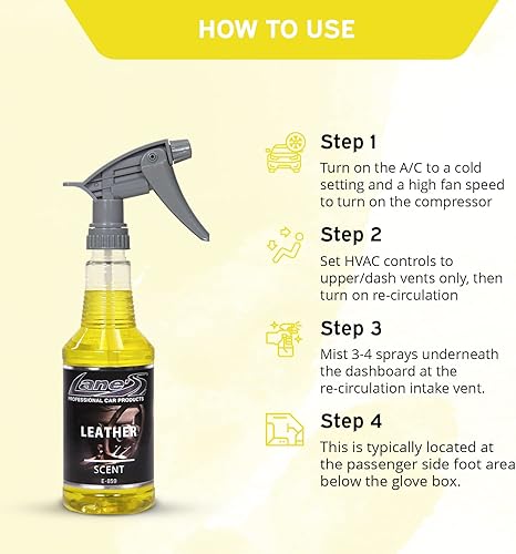 Miniatura 4 de Lane's Aroma para automóvil, ambientador de cuero, ambientador de automóvil, fragancia de cuero, elimina olores no deseados, fórmula concentrada,