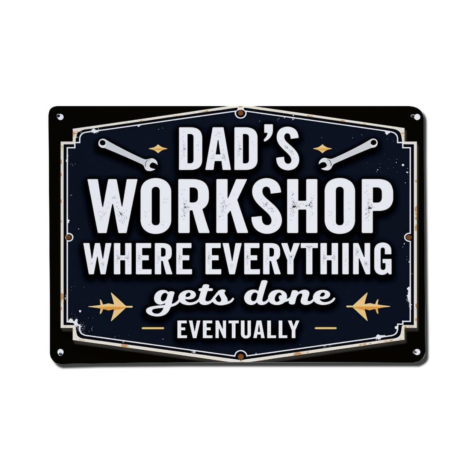 Enderetf Vintage Dad's Workshop Sign With Tools And Text(1) Tin Sign Metal Poster, Home Bar Garage Man Cave Cafe Indoor & Outdoor Wall Decoration 8X12inches