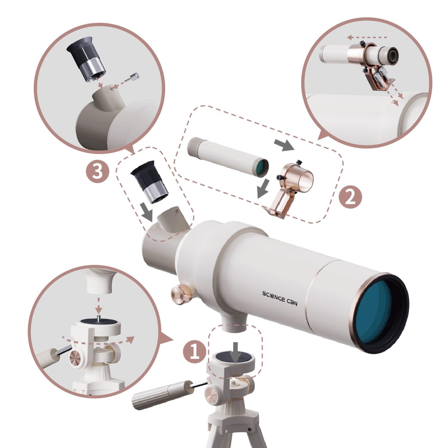 Topbright 1602152024de0001 Astro Star Télescope (Science Can Lunette à partir de 8 Ans) Blanc 62 x 34 x 19 cm