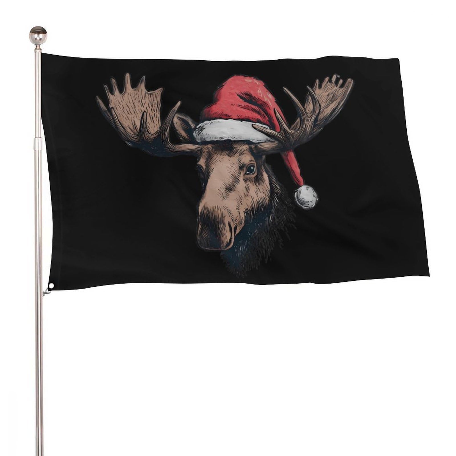 Bandera de jardín navideña con alce decorativo para terrazas y fiestas