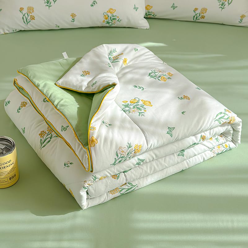 Hiseng Colcha Verano 2.5 TOG 3D Flores, Cubrecama Reversible, Colchas Microfibra 2026, Ligera y Suave para Individual Matrimonio (Flores Naranjas 01,150x200cm)