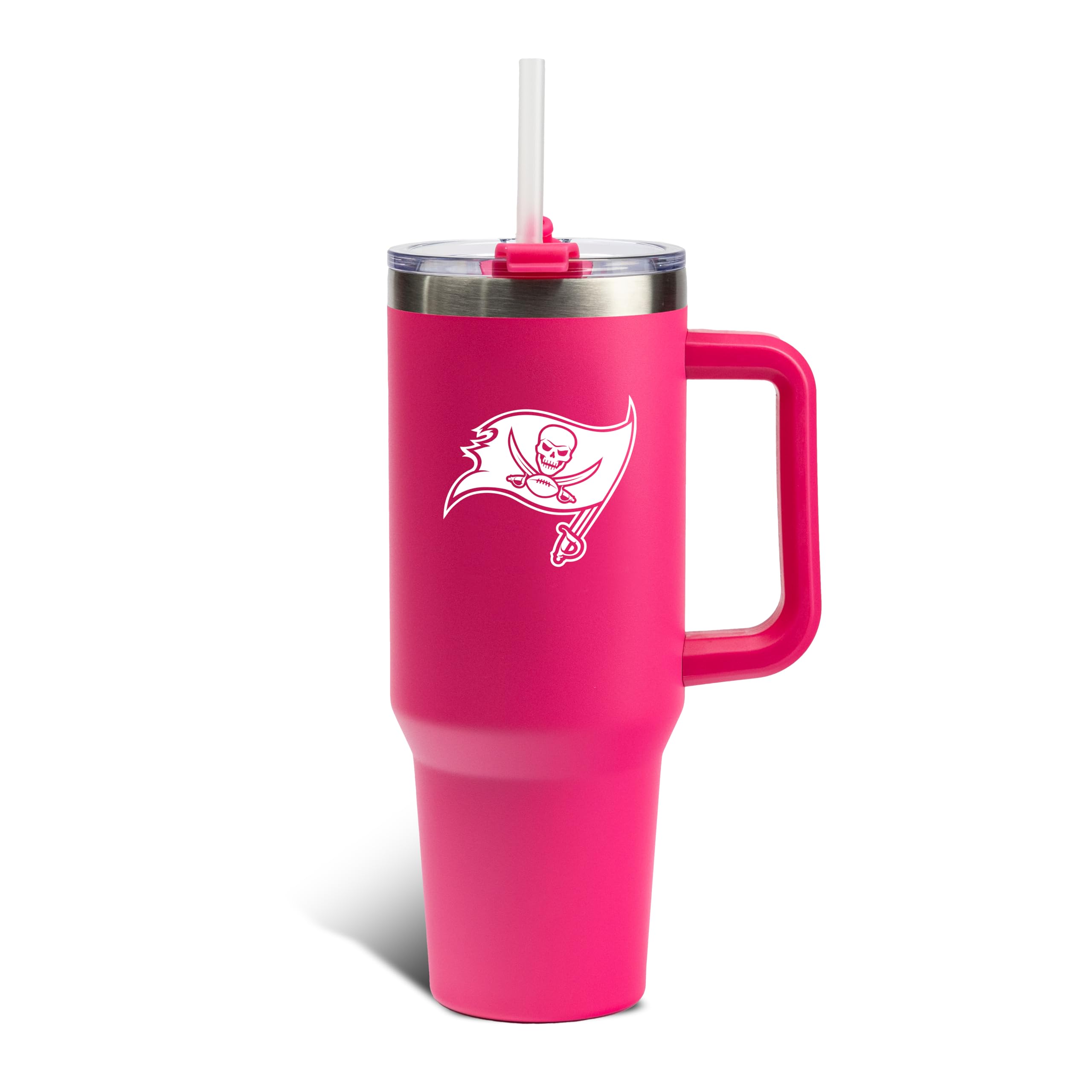 The Memory Company Officially Licensed 40oz Pink Game Day Tumbler with Team Logo, Tampa Bay Buccaneers
