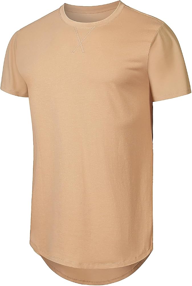 JMIERR Mens 3 Pack Cotton Hipster Hip Hop Longline Crewneck T-Shirt