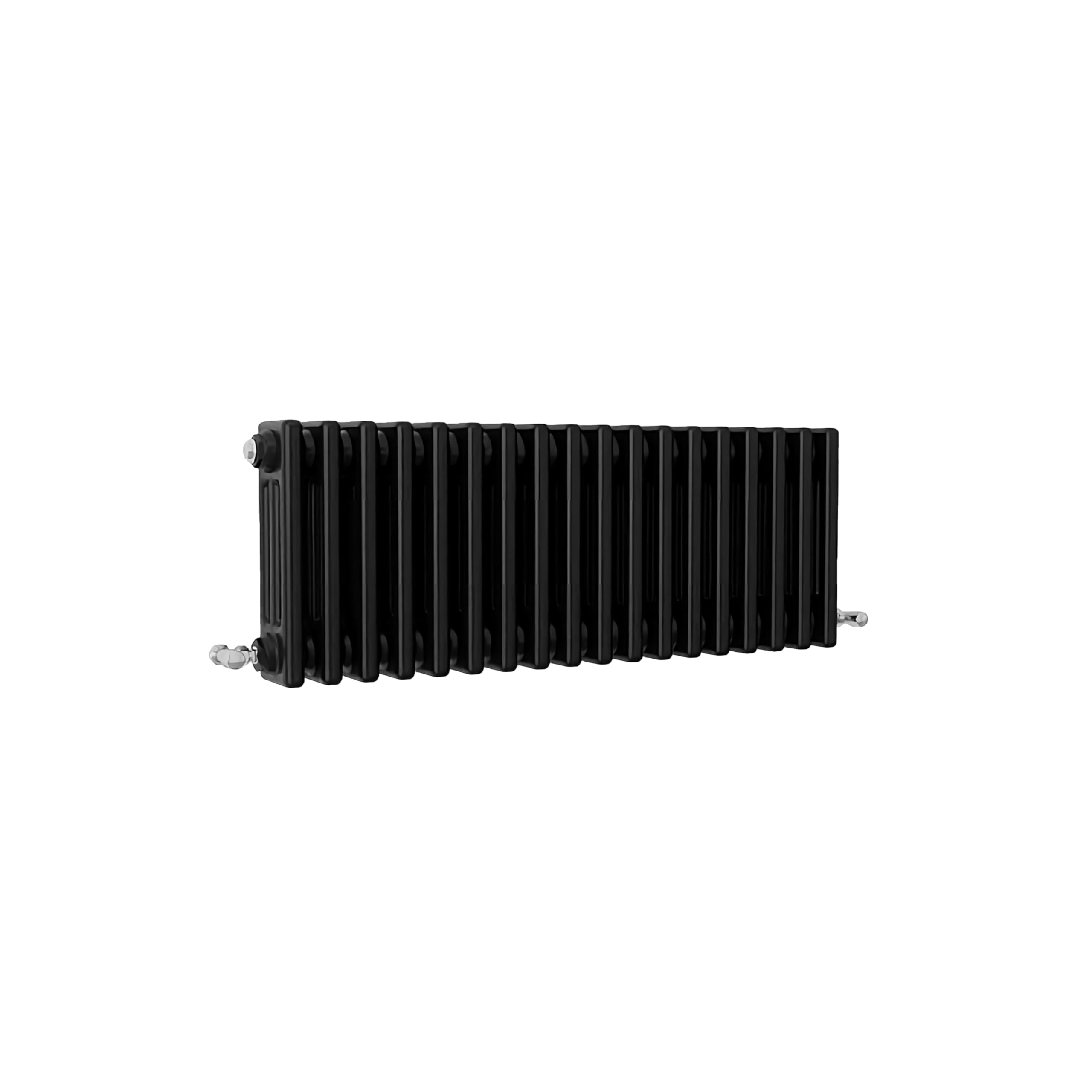 SLINE SANITARY Traditional 3 Column Cast Iron Style Radiator Horizontal Black 300x830mm