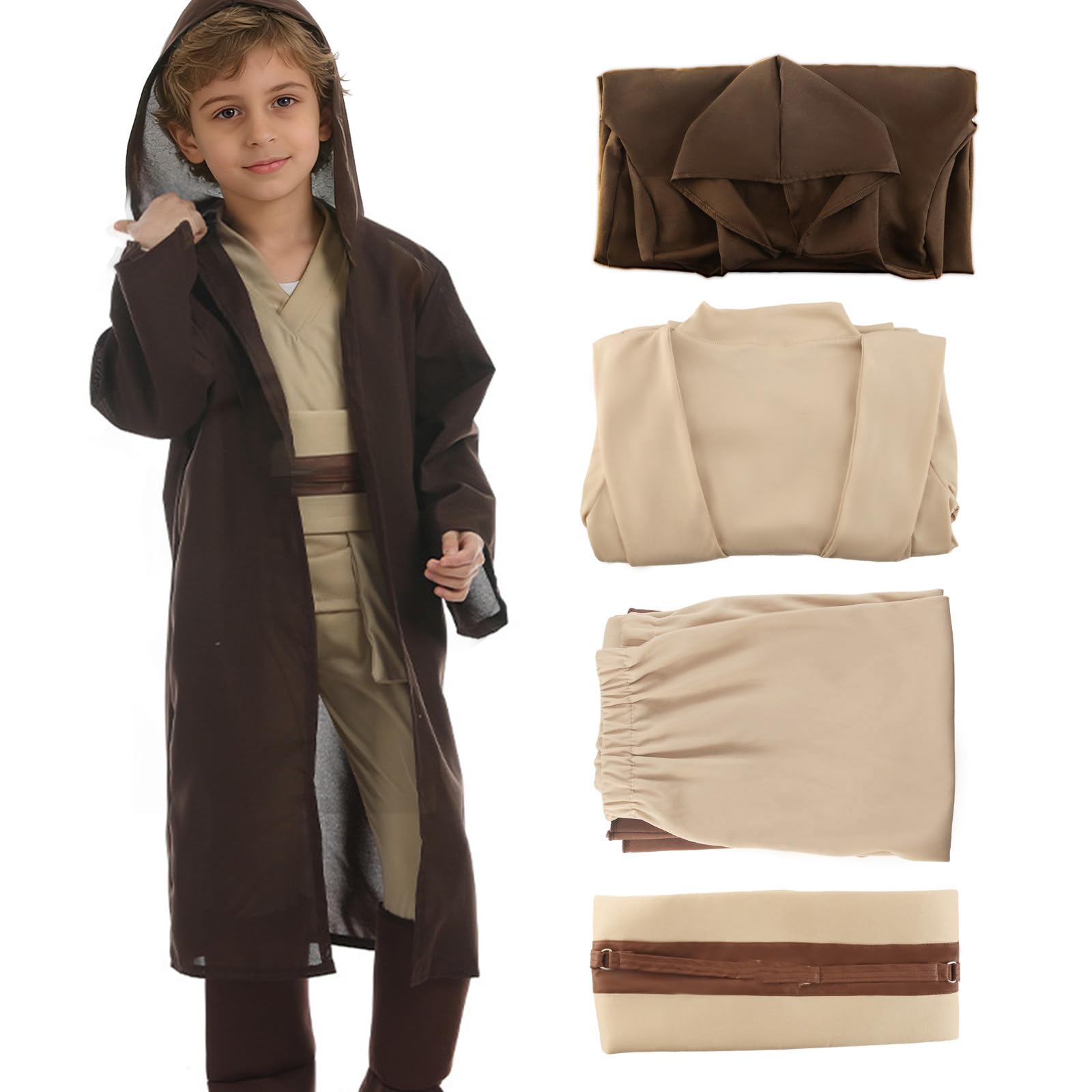 Kitimi Déguisement Je-d Enfants, Costume Cape à Capuche Robe à Capuche Médiévale, Robe Costume pour Carnaval Halloween