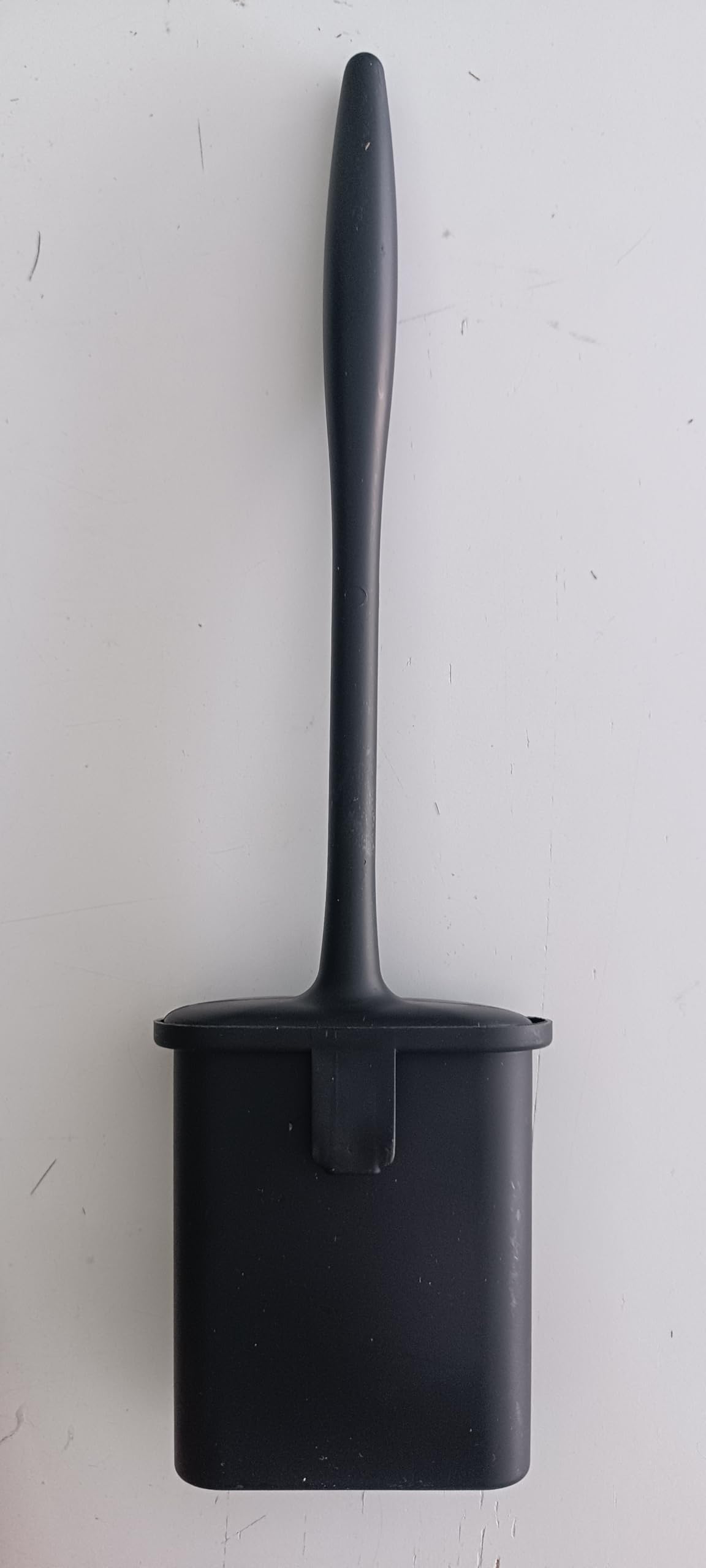 HAPPENS Tuvalet Fırçası Silikon Klozet WC Banyo Küvet Temizleme Fırçası Antibakteriyel Kolay Temizlenir Delmeden Duvara Monte Ürün boyutu: 36.5cm x 10cm x 4.1cm (Siyah)