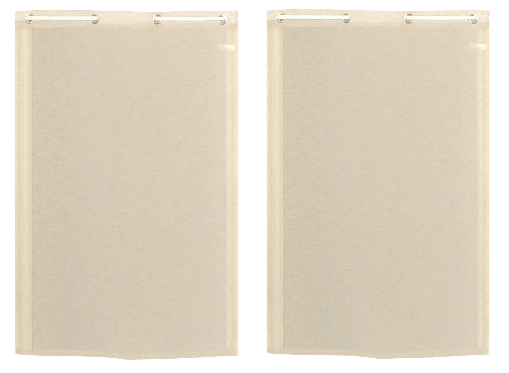 Atout Ciel Pair of Eyelet Curtains 60 x 160 cm Pebble Ready to Hang