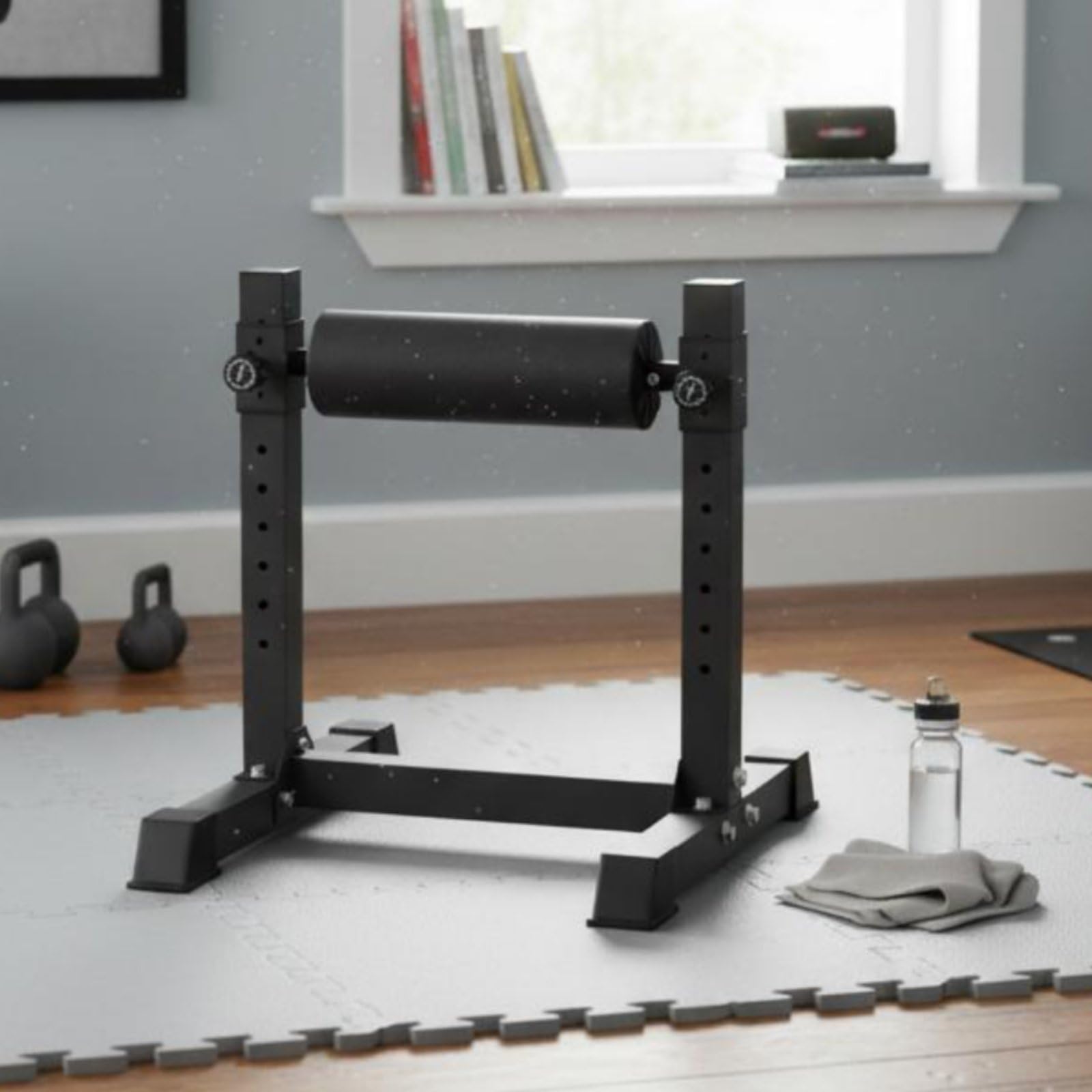 TISHITA Squat Rack Regolabile Supporto Allenamento Postazione Compatta con Telaio in Acciaio E Altezza Regolabile con Rullo Adatto per Squat E Lavoro Casa Appartamento Camera Palestra Domestica