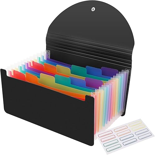 Organizador de recibos A6 con 13 bolsillos organizador de archivos de acordeón expandible para almacenamiento tarjetas de recibo y cupones boletos