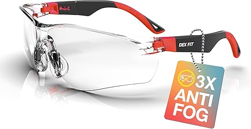 Miniatura 1 de DEX FIT Gafas de seguridad SG210, Z87, protección ocular, antiniebla y resistentes a los arañazos, ajustables para mujeres y hombres, protección UV