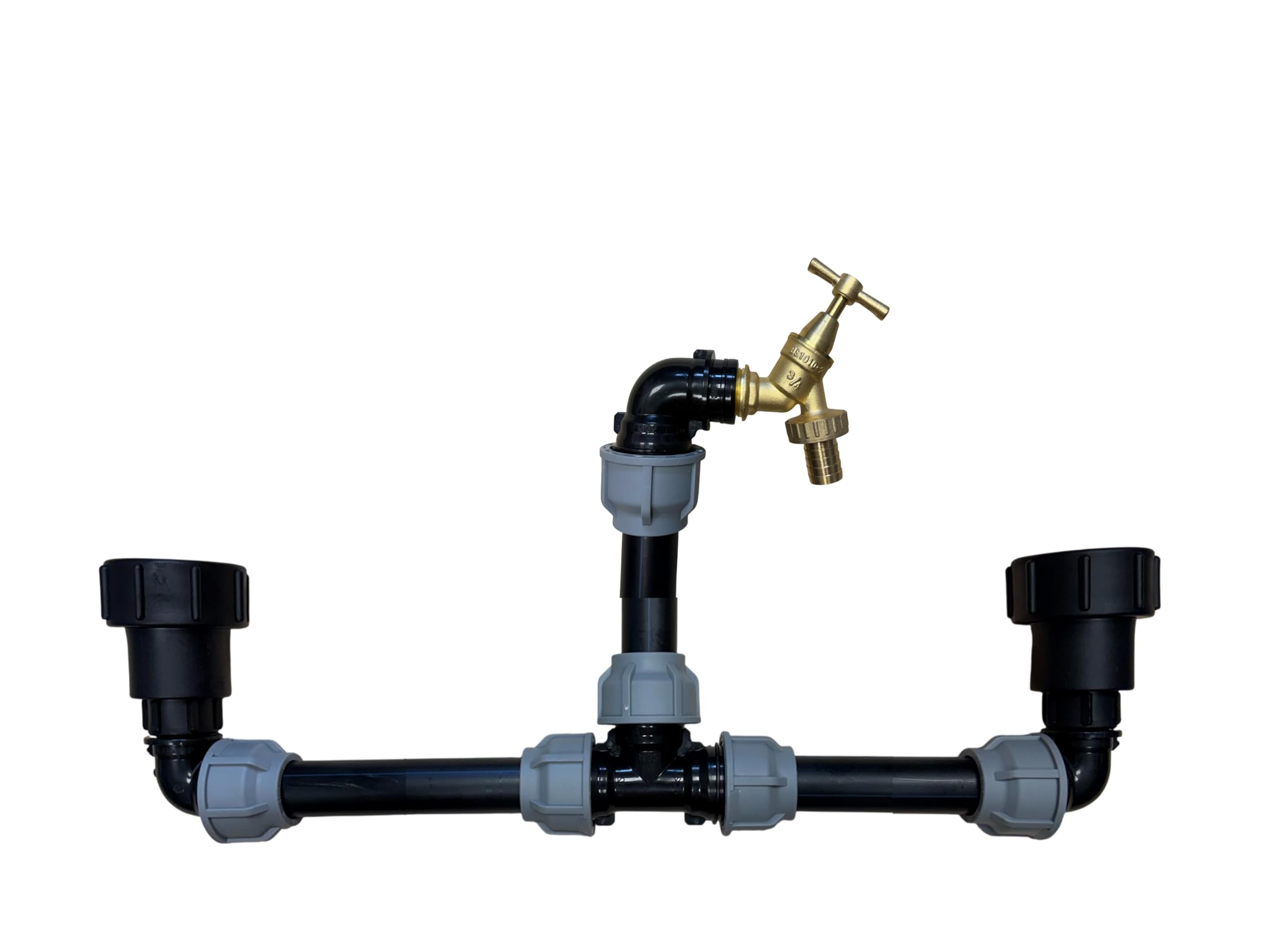 Cost Wise Mixed Ibc Tank Link Kit S60x6 Connector With Riser Tap – Mdpe Pipe 25/32/50Mm, Brass Bib Tap, Dual Tank Joining Kit (32Mm Pipe)