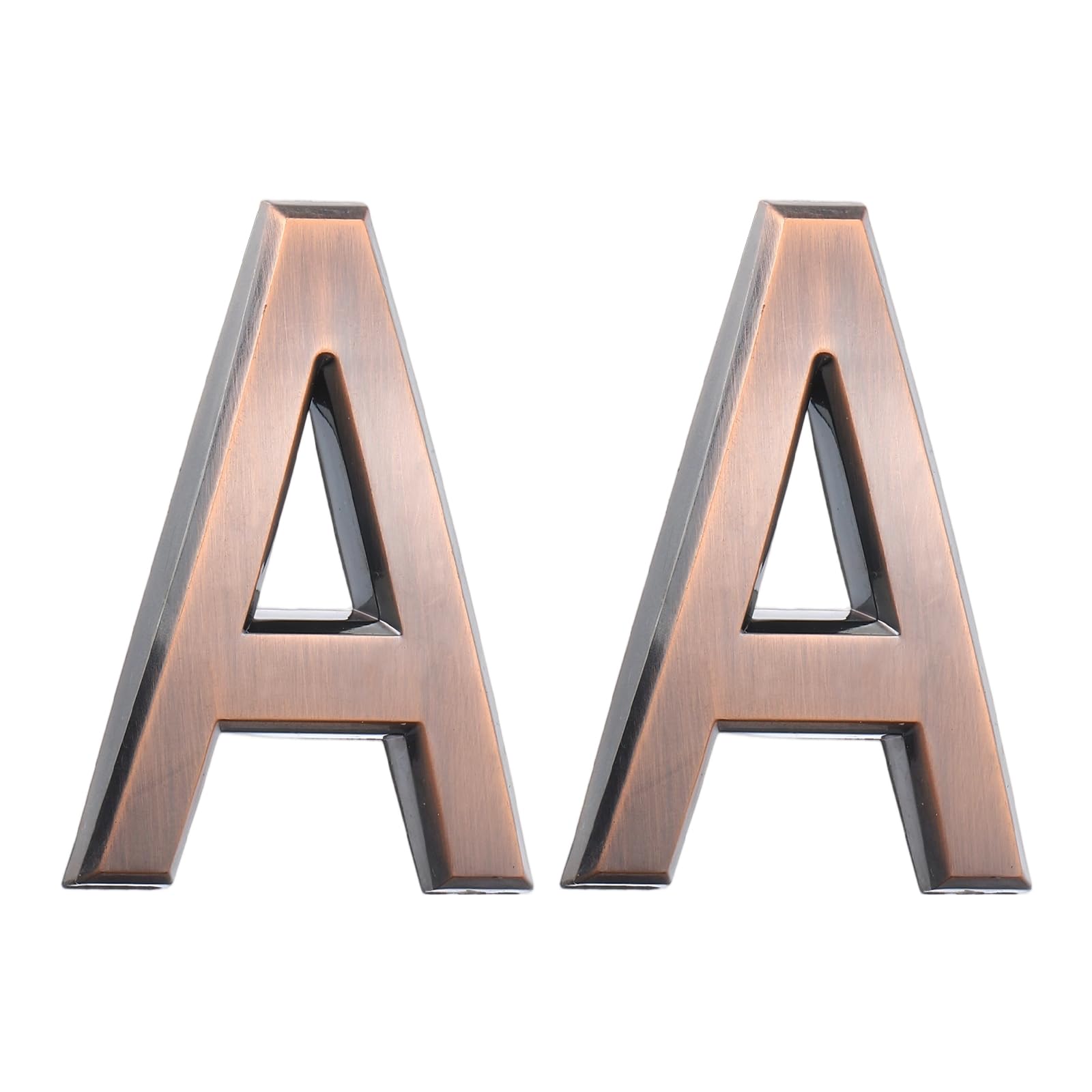 sourcing map 2 Pcs 2.76 Inch House Letters, Self-adhesive Mailbox Door Letter Stickers, Electroplated Finish Outdoor Address Signs for Office Hotel Apartments, Garden (Letter A, Bronze) โ image 1