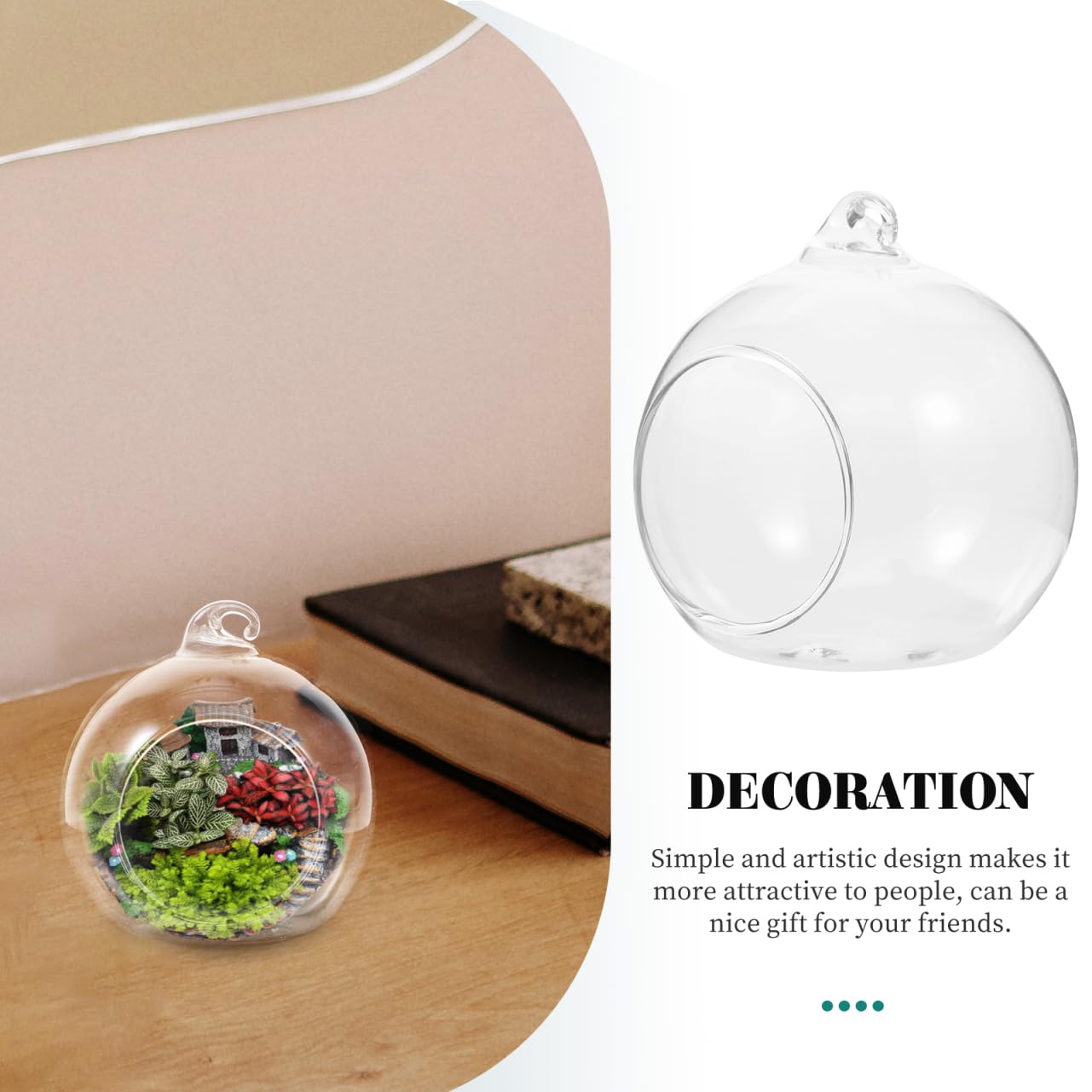 Supvox 12 Stück Hänge Terrarium aus Glas Kreative Kugelförmige Pflanzgefäße mit Glatter Oberfläche zum Dekorieren und Aufhängen für Moos und Mikro Landschaften