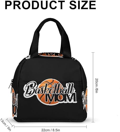 Miniatura 2 de Lonchera de baloncesto para mamá para mujeres y hombres, bolsa de almuerzo aislada, reutilizable, bolsa de almuerzo