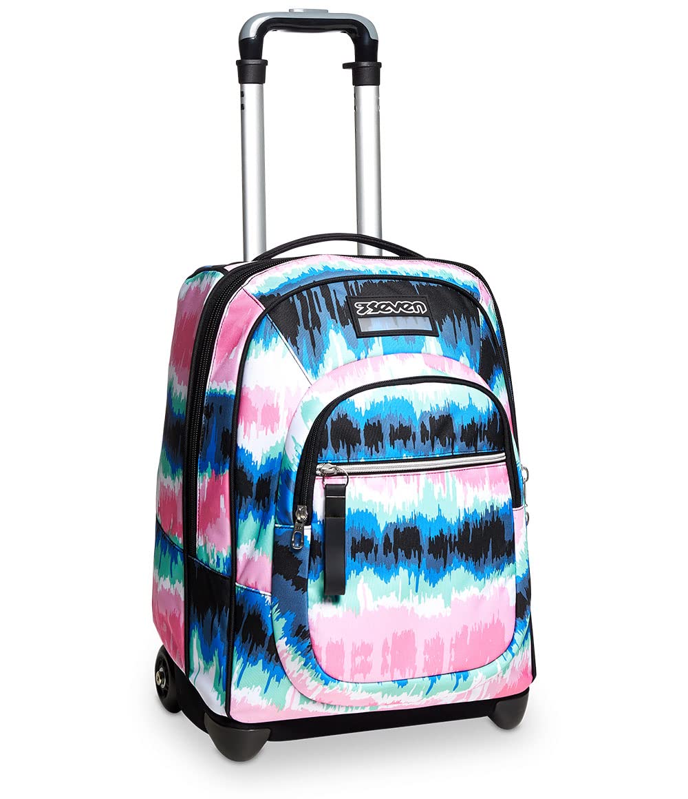 Seven Trolley Scuola, Multicolore, Shadecol Girl, 2 in 1, Doppio Uso, Zaino con Carrello Fisso, Crossover System e Tasca con Organizer, Zaini e Trolley, Viaggio, Bambina Ragazza