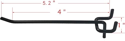Miniatura 3 de FixtureDisplays 20PK Gancho de metal de 4 "Gancho de alambre de metal Pegwall Gancho de alambre negro para Metal Pegboard 18477-20PK-NPF