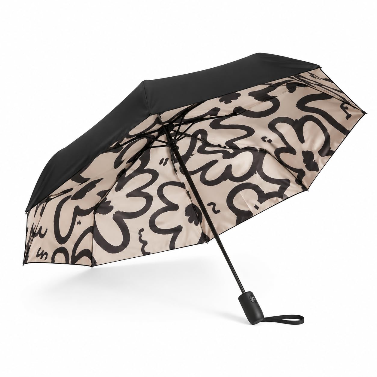 the purple tree Inside Print Designer UV Protection Umbrella for Women | Auto Open & Close Folding Umbrella | Windproof Compact Travel Umbrella | Stylish Floral Inner Print for Sun & Rain-picture-12