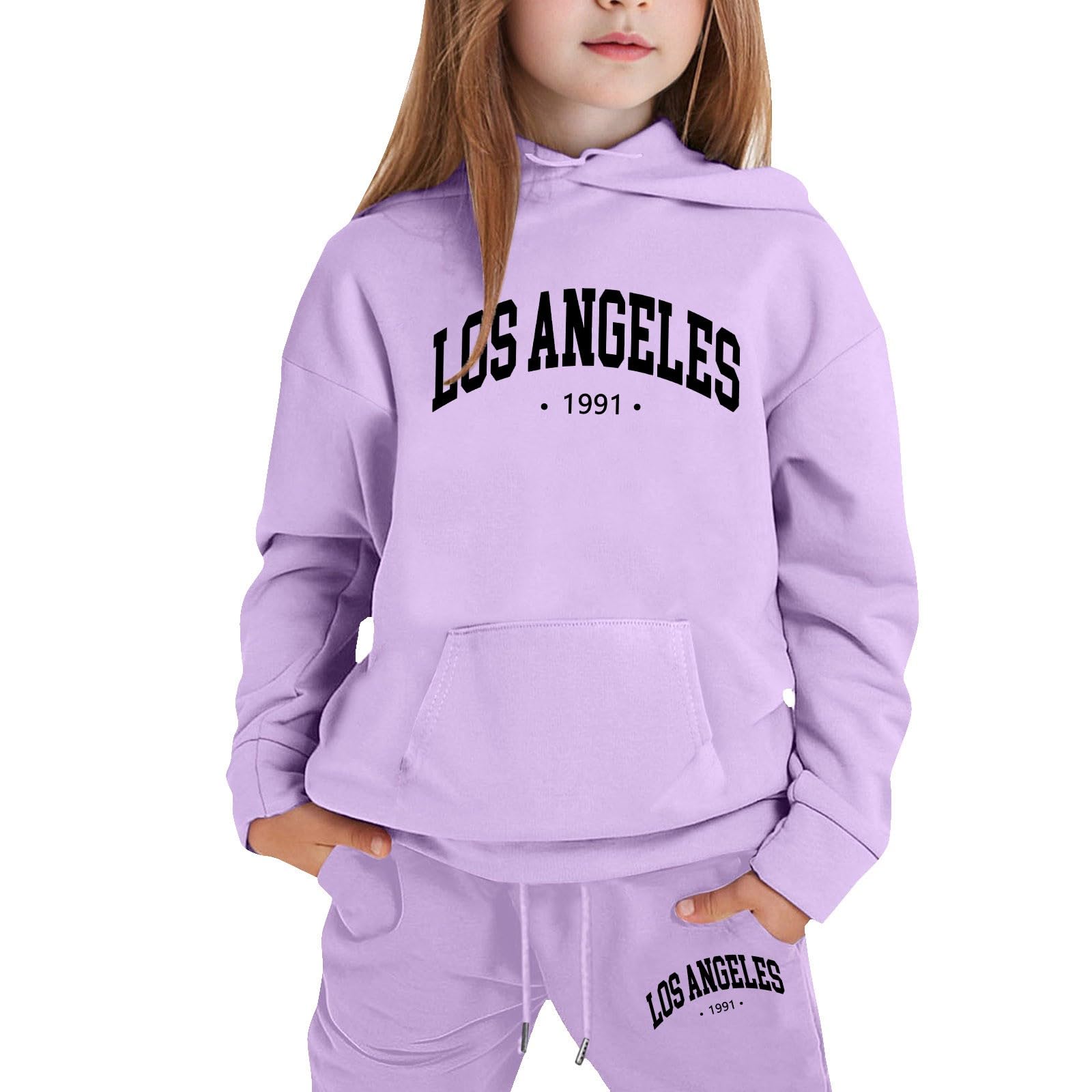 Genérico Conjunto de Sudadera con Capucha para niñas con Estampado Moderno y diseño cómodo para Uso Diario en Temporada con Instrucciones de Cuidado Sencillas
