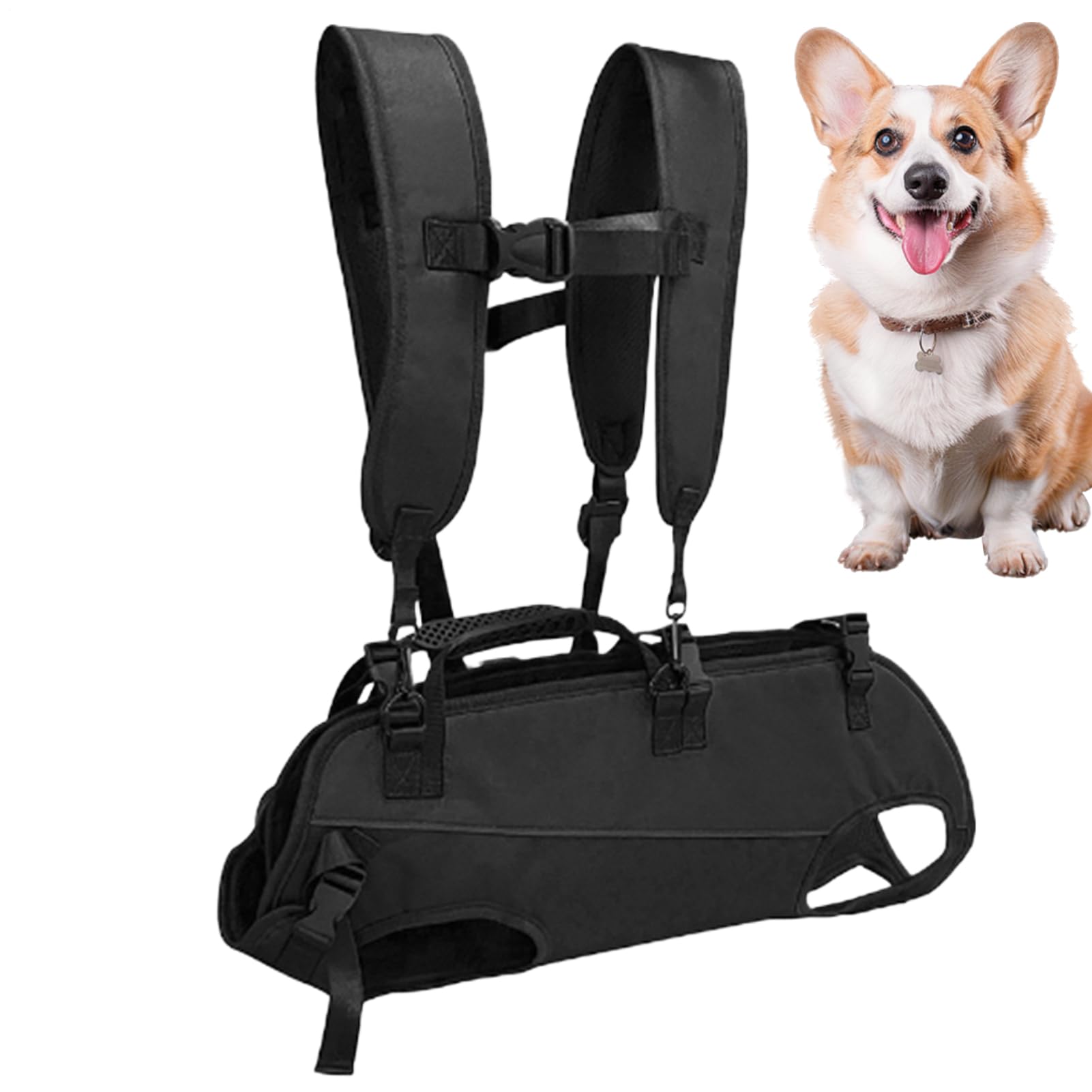 Écharpe de transport réglable et respirante pour chien, sac à dos de randonnée pour moto, voyage pour personnes handicapées pendant la marche, le toilettage, les escaliers, le sauvetage