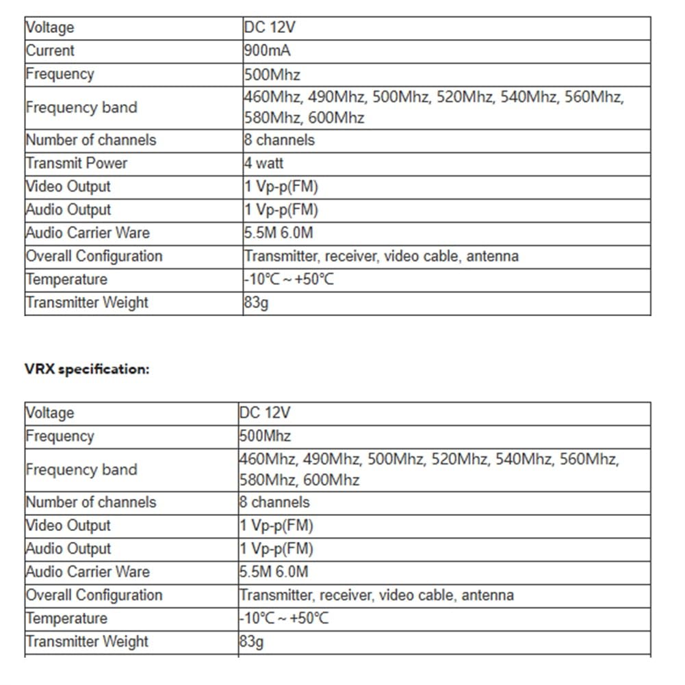 20-40km 500Mhz FPV Video Trasmettitore Ricevitore Droni Video Link Drone VTX 8 Canali