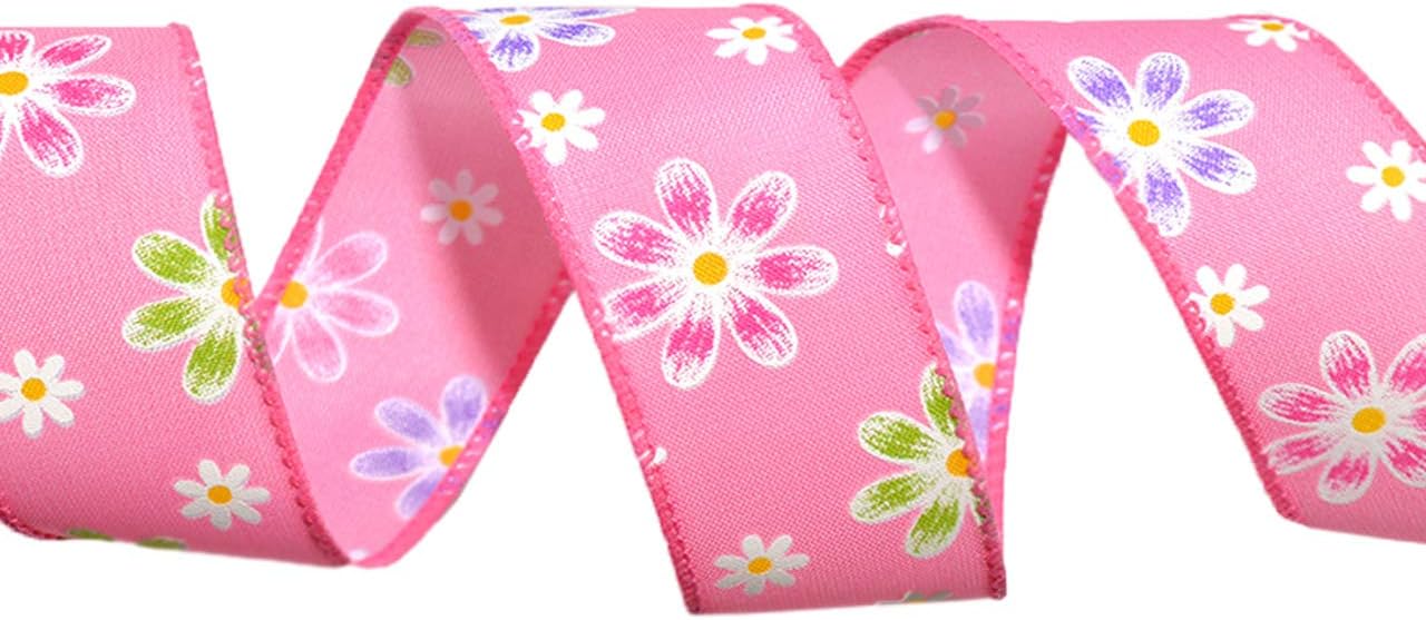 Morex Ribbon Wired Posies Ribbon, 1.5 inch by 25 Yard, Pink, 7595.40/25-020