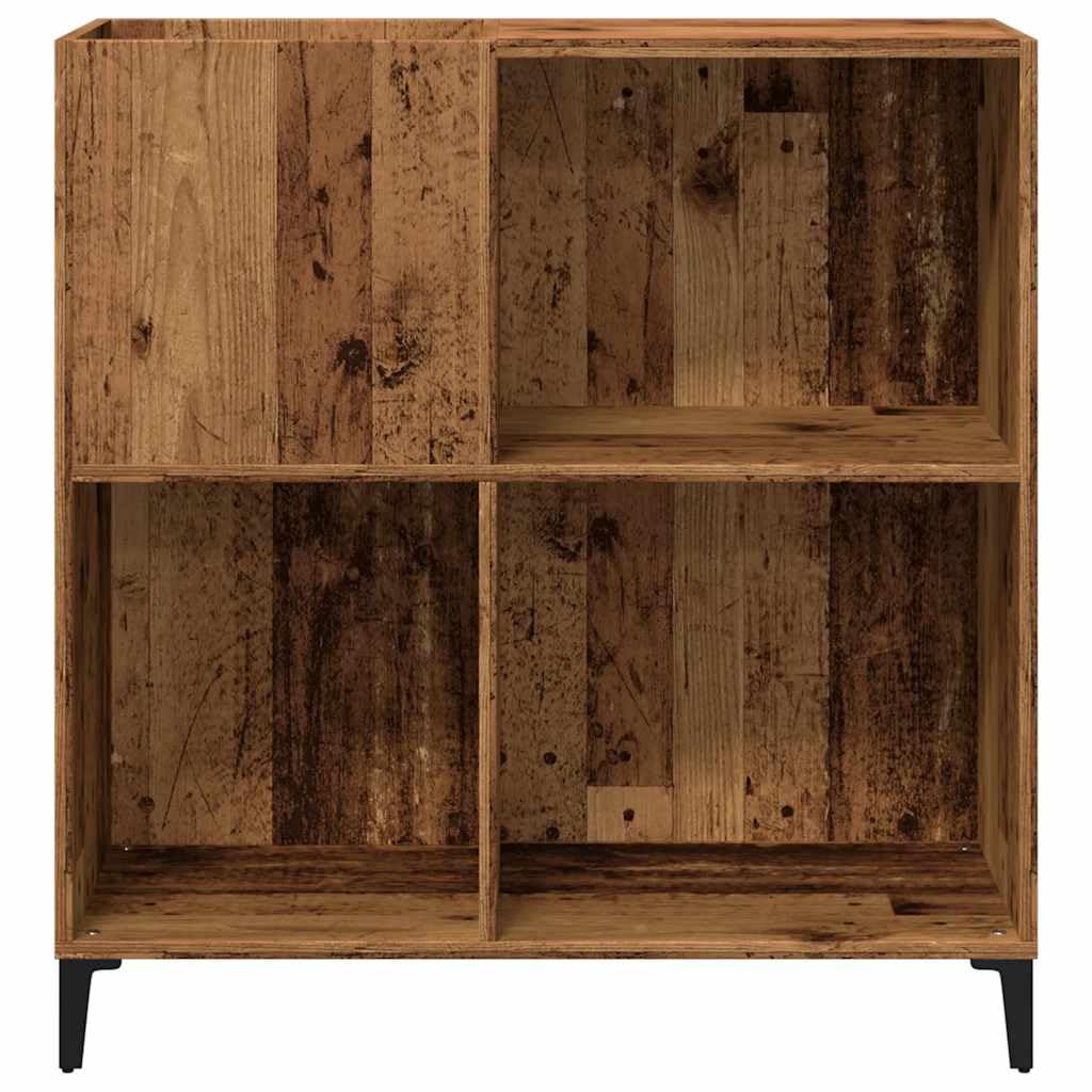 vidaXL Armadio a dischi vecchio legno 84,5x38x89 cm legno di ingegneria, armadio per giradischi, armadio di stoccaggio per dischi, credenza per giradischi