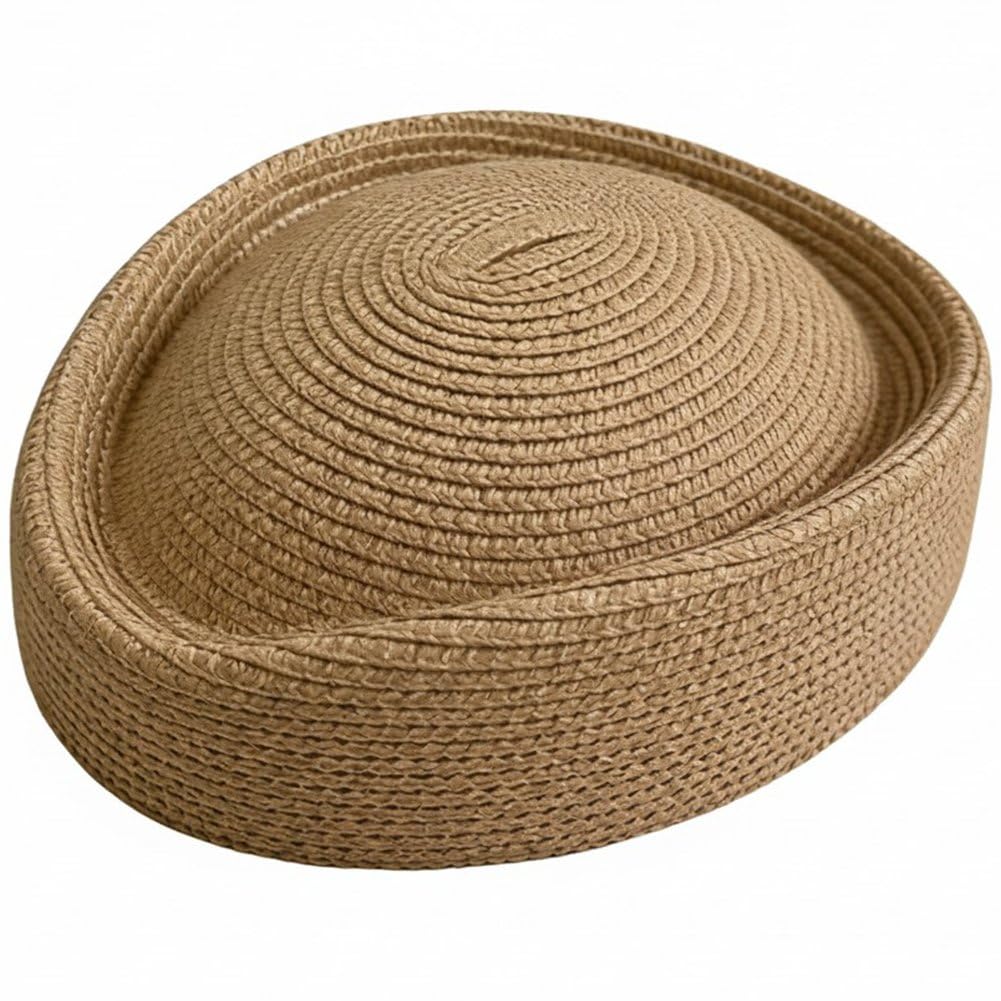 Straw Beret Hats for Women Vintage Church Derby Hat Elegant Pillbox Hat Artist Painter Hat for Summer Wedding Parties Events
