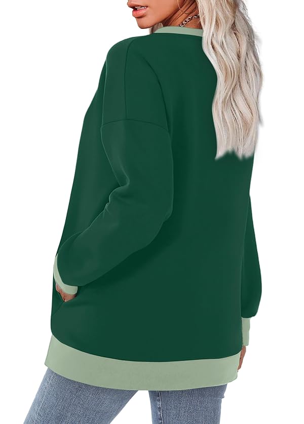 Fall Clothes for Women Crewneck Sweatshirt Long Sleeve Shirts Green Lime M by WIHOLL - Used condition - Image 5
