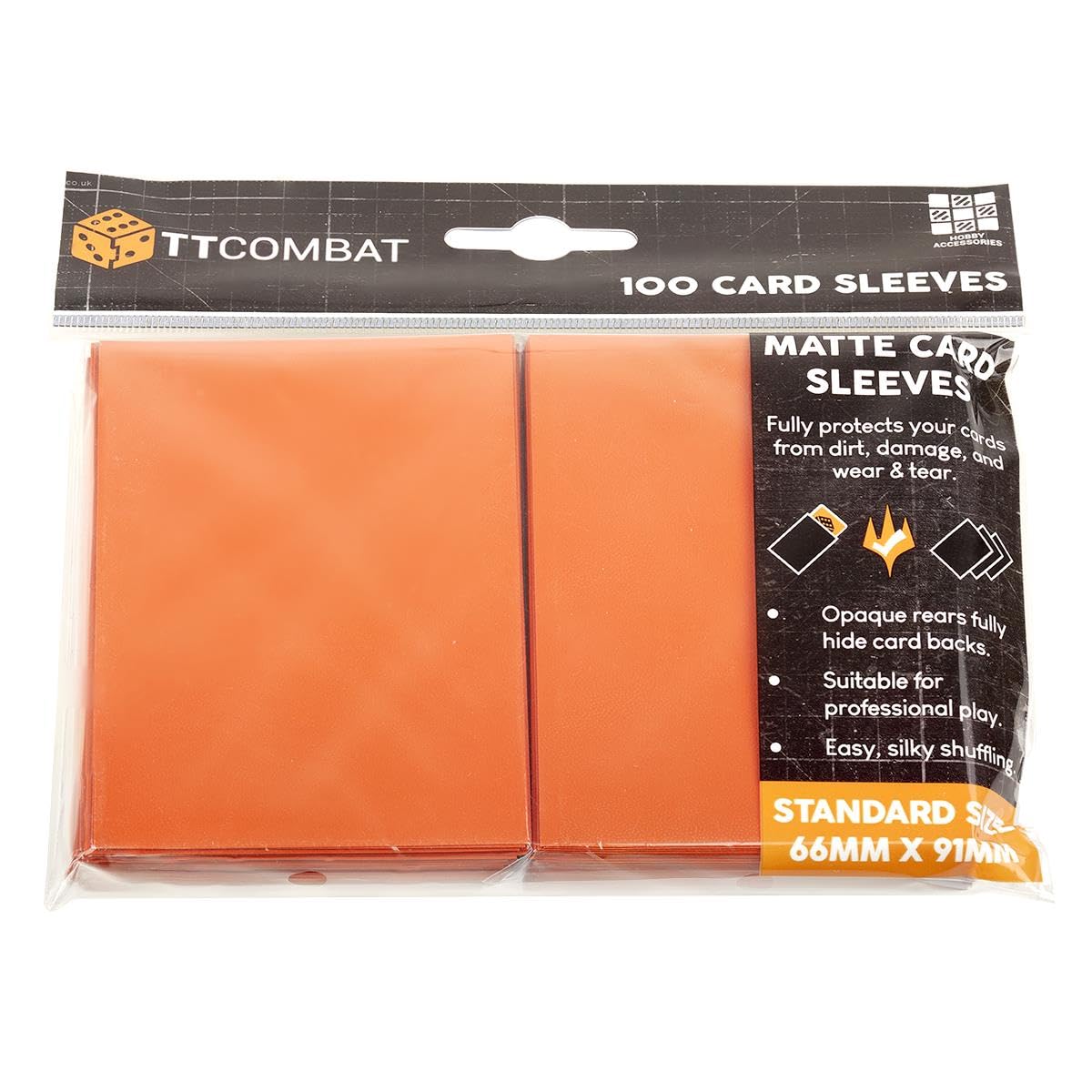 TTCombat 100 Standard Card Game Sleeves - Orange - TTHC-015