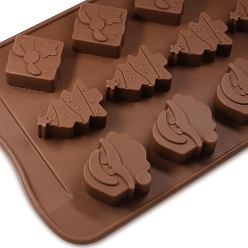 Miniatura 8 de DanziX - Moldes de silicona para chocolate, paquete de 4 moldes de Navidad para gomitas, dulces, jabón, velas, cubitos de hielo