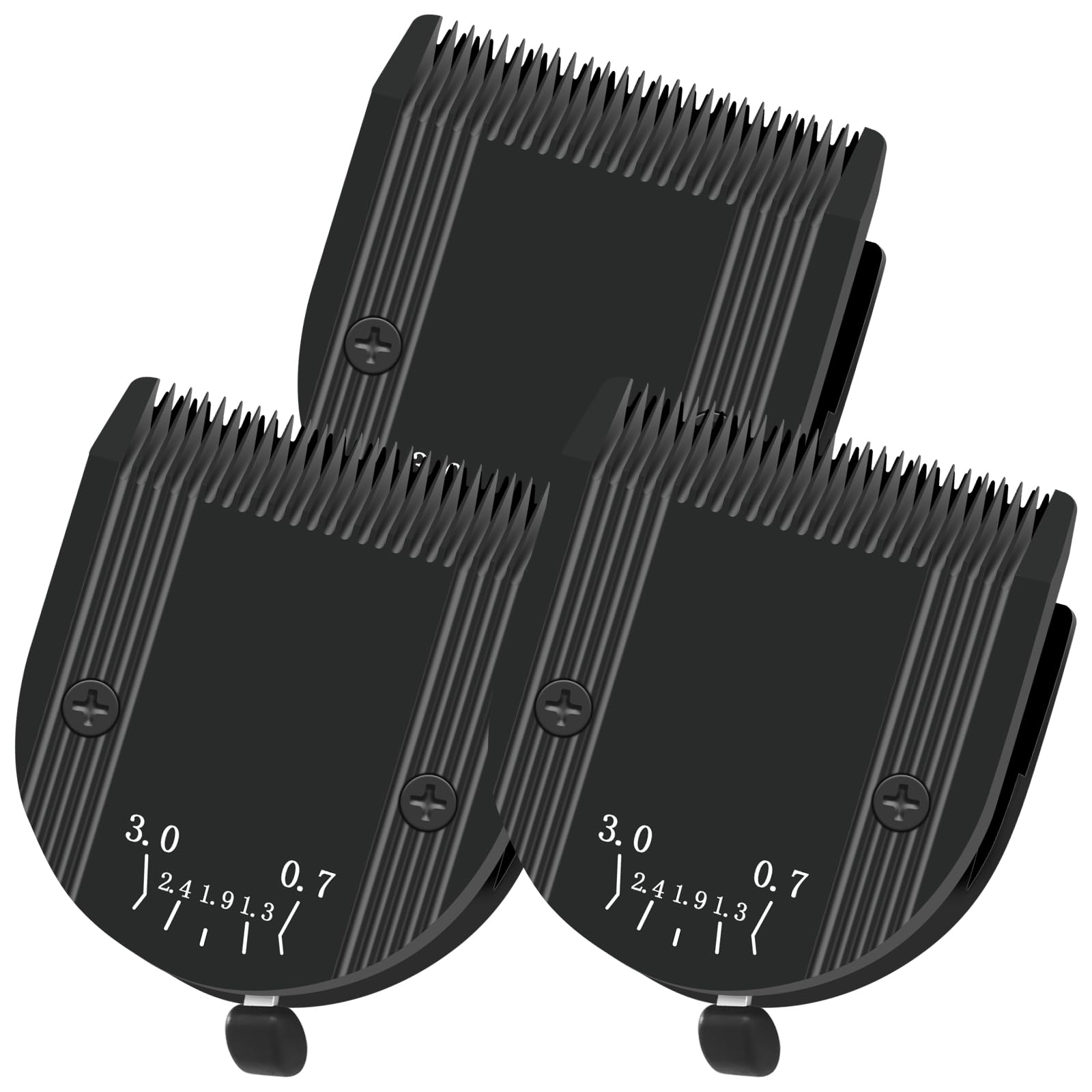 YAZIYIRProfessional Animal 5-in-1 Adjustable Blade Compatible with WAHL Arco, Bravura, Chromado, Creativa, and Motion Pet, Dog, Horse Clippers, Replacement for WAHL-Fine (2179-301). Black-3Pcs