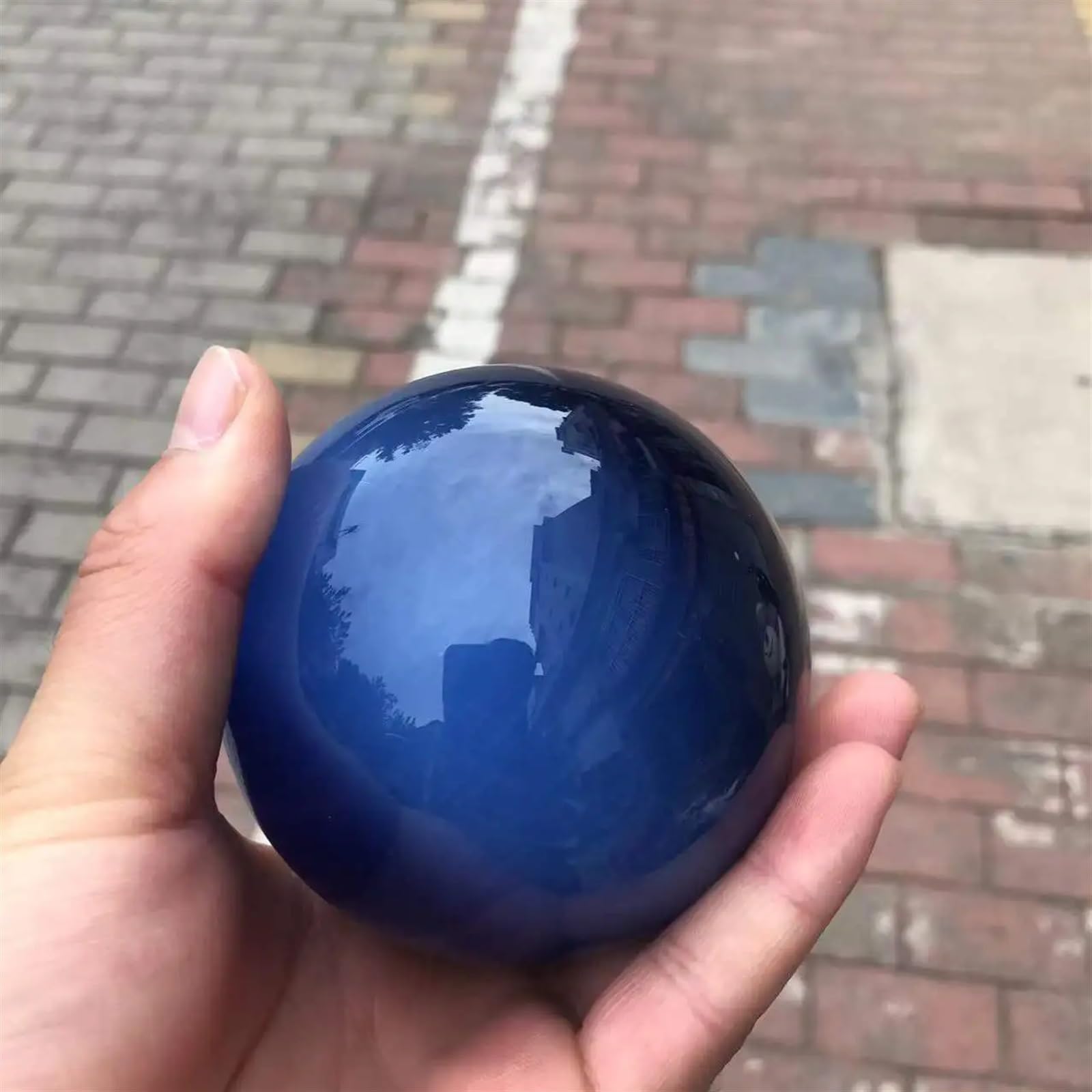 Beautiful Blue Cat Eye Crystal Sphere Wizard Divination Stone Decorative Ball (Color : 1PC 40MM)