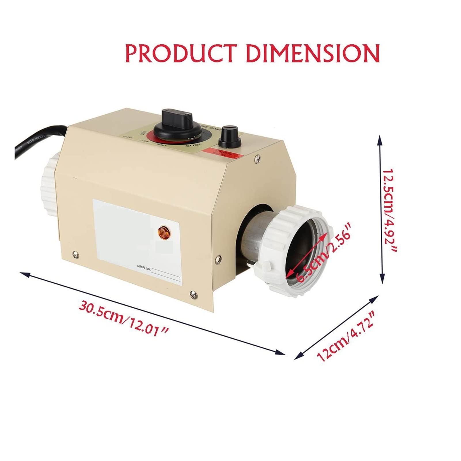 Calentador de Piscina, 3. 3kw Piscina de piscina eléctrica Natación invierno SPA Termostato calentador agua baño bañera hidromasaje calefacción for caliente al aire libre
