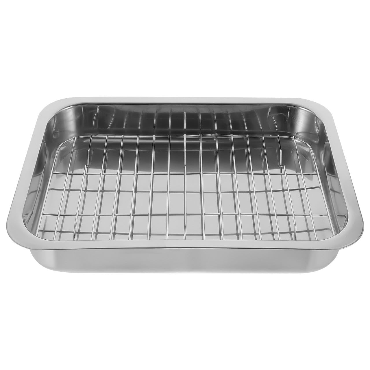 Uonlytech Juego de Bandeja para Hornear con Rejilla Práctica y Fácil de Usar Rectangular de Acero Inoxidable Adecuado para Repostería y Fiestas